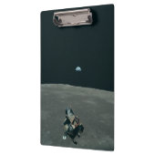 Apollo Lunar Lander und Erdaufgang über dem Mond Klemmbrett (Links)