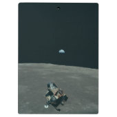 Apollo Lunar Lander und Erdaufgang über dem Mond Klemmbrett (Rückseite)