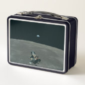 Apollo Lunar Lander und Erdaufgang über dem Mond Metall Brotdose (Vorderseite)