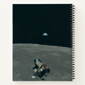 Apollo Lunar Lander und Erdaufgang über dem Mond Notizblock (Rückseite)