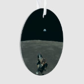 Apollo Lunar Lander und Erdaufgang über dem Mond Ornament (Vorderseite)