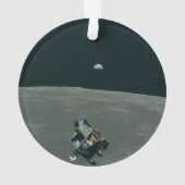 Apollo Lunar Lander und Erdaufgang über dem Mond Ornament (Rückseite)