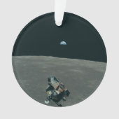 Apollo Lunar Lander und Erdaufgang über dem Mond Ornament (Vorderseite)