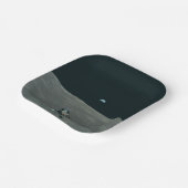 Apollo Lunar Lander und Erdaufgang über dem Mond Pappteller (Gewinkelt)