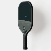 Apollo Lunar Lander und Erdaufgang über dem Mond Pickleball Schläger (Links)