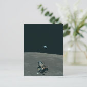 Apollo Lunar Lander und Erdaufgang über dem Mond Postkarte (Stehend Vorderseite)