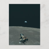 Apollo Lunar Lander und Erdaufgang über dem Mond Postkarte (Vorderseite)