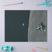 Apollo Lunar Lander und Erdaufgang über dem Mond Seidenpapier (Basteln)