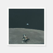 Apollo Lunar Lander und Erdaufgang über dem Mond Serviette (Vorderseite)