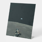 Apollo Lunar Lander und Erdaufgang über dem Mond Sockelschild (Vorderseite)