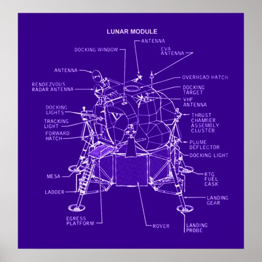 Apollo Lunar Modul Blueprints Poster (Vorne)