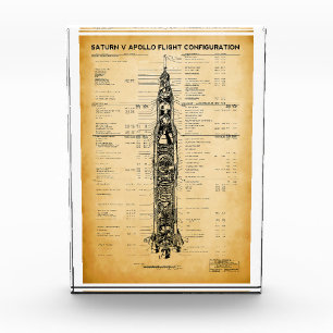 APOLLO-Mondmission SATURN / Rocket Blueprint 1967 Fotoblock