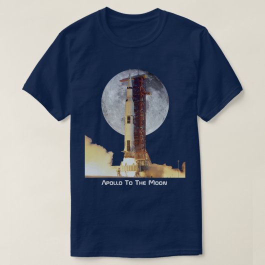 Apollo Moon Mission Rocket Launch T-Shirt (Design vorne)