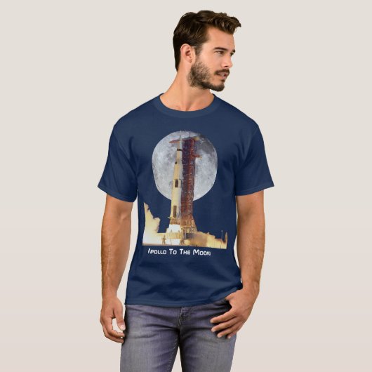 Apollo Moon Mission Rocket Launch T-Shirt (Vorne ganz)