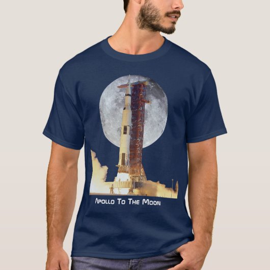 Apollo Moon Mission Rocket Launch T-Shirt (Vorderseite)