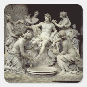 Apollo neigte durch die Nymphen, bestimmt für den Quadratischer Aufkleber
