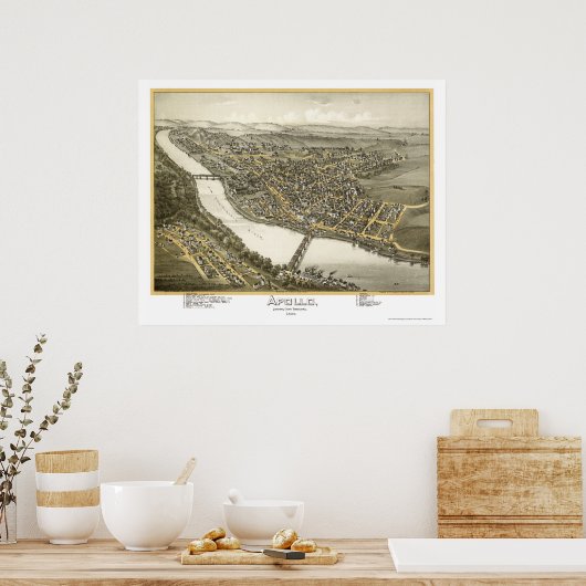 Apollo, PA Panoramic Map - 1896 Poster (Küche)