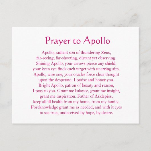 Apollo Postcard Postkarte (Vorderseite)