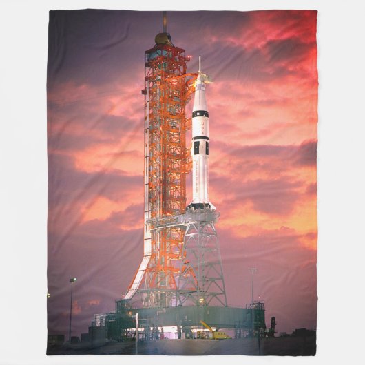 Apollo Saturn 1B Raketenstart Fleecedecke (Vorderseite)