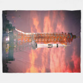 Apollo Saturn 1B Raketenstart Fleecedecke (Vorderseite (Horizontal))