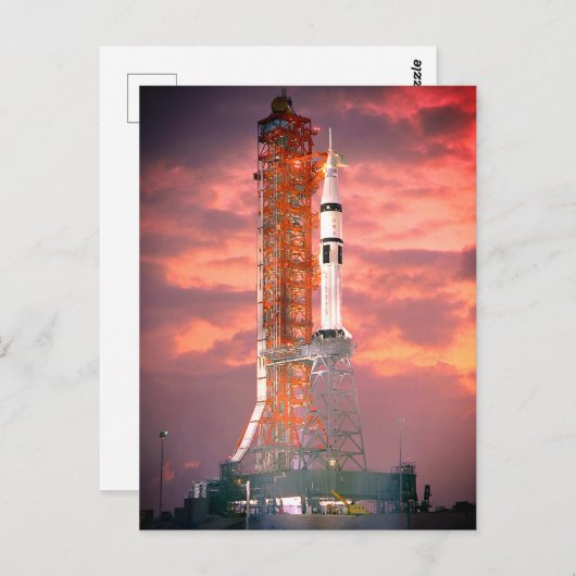 Apollo Saturn 1B Raketenstart Postkarte (Vorne/Hinten)