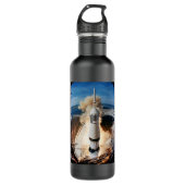 Apollo Saturn V Raketenstart zum Mond 1969 Edelstahlflasche (Vorderseite)