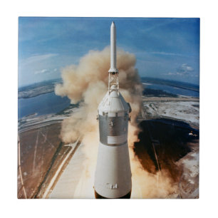 Apollo Saturn V Raketenstart zum Mond 1969 Fliese