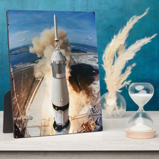 Apollo Saturn V Raketenstart zum Mond 1969 Fotoplatte (Seite)