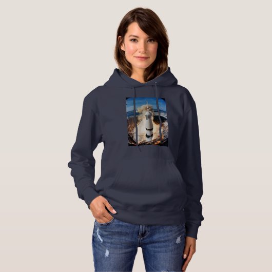 Apollo Saturn V Raketenstart zum Mond 1969 Hoodie (Vorne ganz)