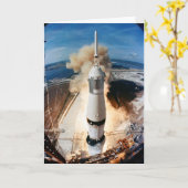 Apollo Saturn V Raketenstart zum Mond 1969 Karte (Gelbe Blume)