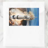 Apollo Saturn V Raketenstart zum Mond 1969 Rechteckiger Aufkleber (Tasche)