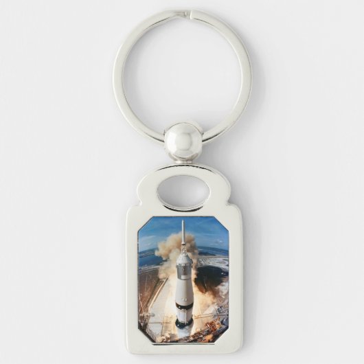 Apollo Saturn V Raketenstart zum Mond 1969 Schlüsselanhänger (Vorderseite)