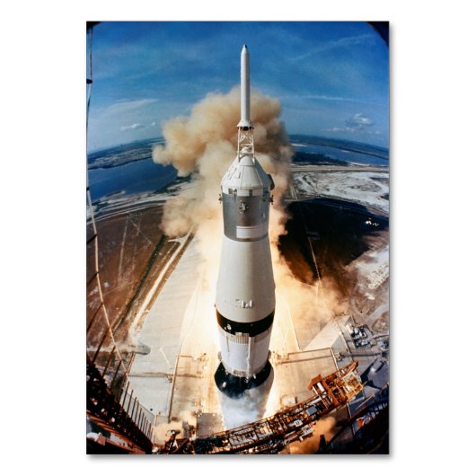 Apollo Saturn V Raketenstart zum Mond 1969 Tischnummer (Rückseite)