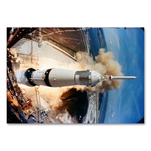 Apollo Saturn V Raketenstart zum Mond 1969 Tischnummer (Vorderseite)