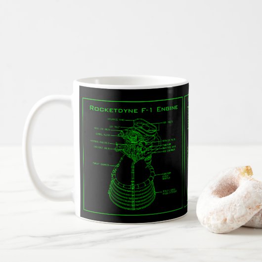 Apollo Saturn V Rocketdyne F-1 Motor Tasse (Mit Donut)