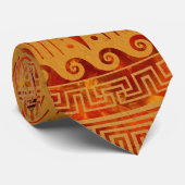 Apollo-Sonnengott-gelber und roter Marmor Krawatte (Gerollt)