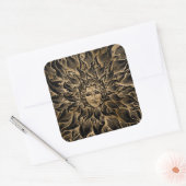 Apollo Sun God Black und Gold Quadratischer Aufkleber (Umschlag)