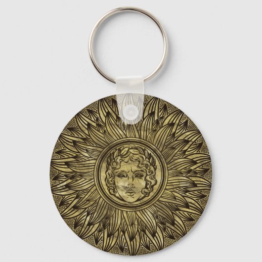 Apollo Sun Gott Symbol Golden Textur Schlüsselanhänger (Vorderseite)