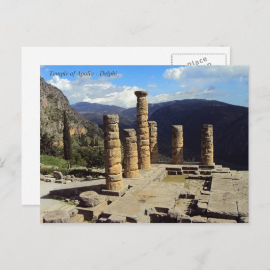 Apollo-Tempel - Delphi Postkarte (Vorne/Hinten)