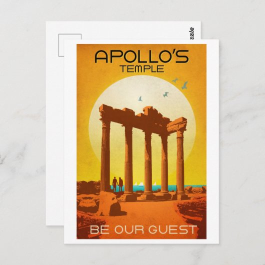 Apollo-Tempel, Türkei, Mittelmeer, Vintag Postkarte (Vorne/Hinten)