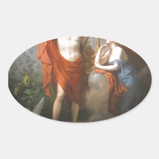 Apollo und die Musen Ovaler Aufkleber (Vorderseite)