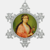 Apollonia (BLA 001) Schneeflocken Zinn-Ornament (Vorderseite)