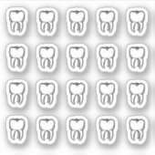 Apollonia-Zähne - 20 Zackenbarren Aufkleber (Vorderseite)