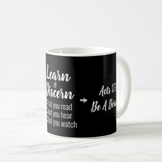 Apologetics Berean Bible Verse Skript Kaffeetasse (VorderseiteRechts)