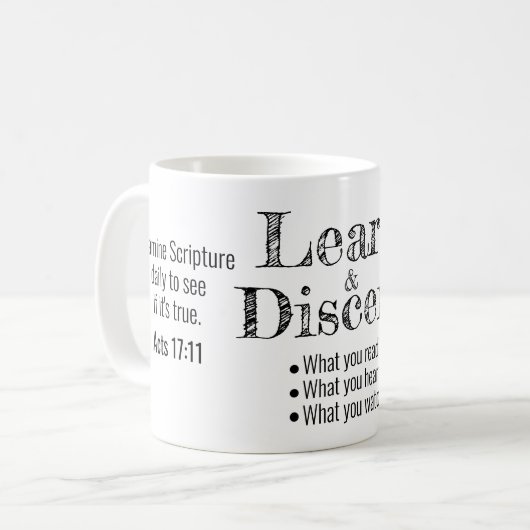Apologetics Berean Bible Verse Skript White Kaffeetasse (Vorderseite Links)
