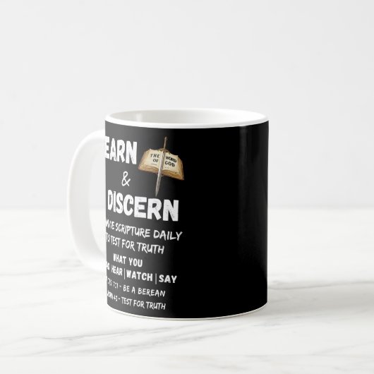 Apologetics Berean Learn & Discern Truth Scripting Kaffeetasse (Vorderseite Links)