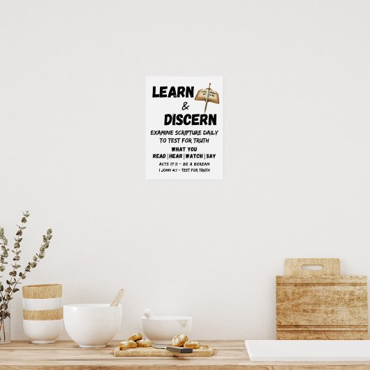 Apologetics Berean Learn & Discern Truth Scripting Poster (Küche)