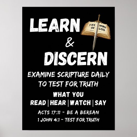 Apologetics Berean Learn & Discern Truth Scripting Poster (Vorne)
