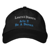 Apologetik Berean Learn & Discern Bibel Verse Hat Bestickte Baseballkappe (Vorderseite)