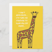 Apology Giraffe Card Feiertagskarte (Vorne/Hinten)